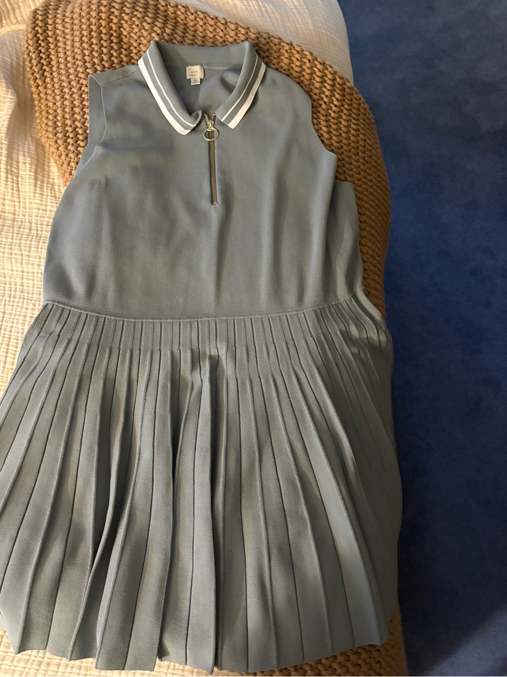 a new day Sleeveless Pleated Polo Dress in dusty sage